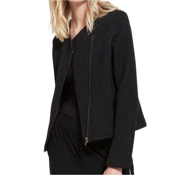 Lysse Quilted Devoe Jacket Size XS SMALL Asymmetrical Zip Black 24-2243-M7 - Picture 2 of 6